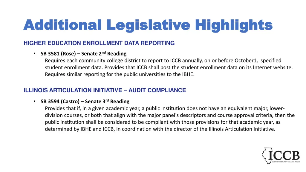 additional legislative highlights additional 2