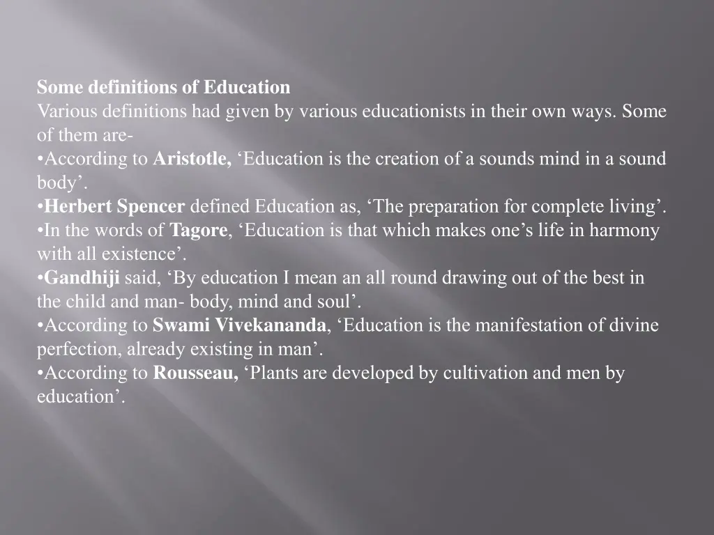 some definitions of education various definitions