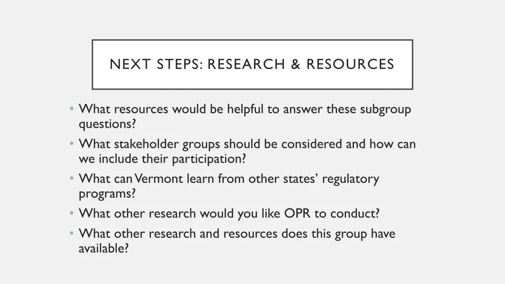 next steps research resources