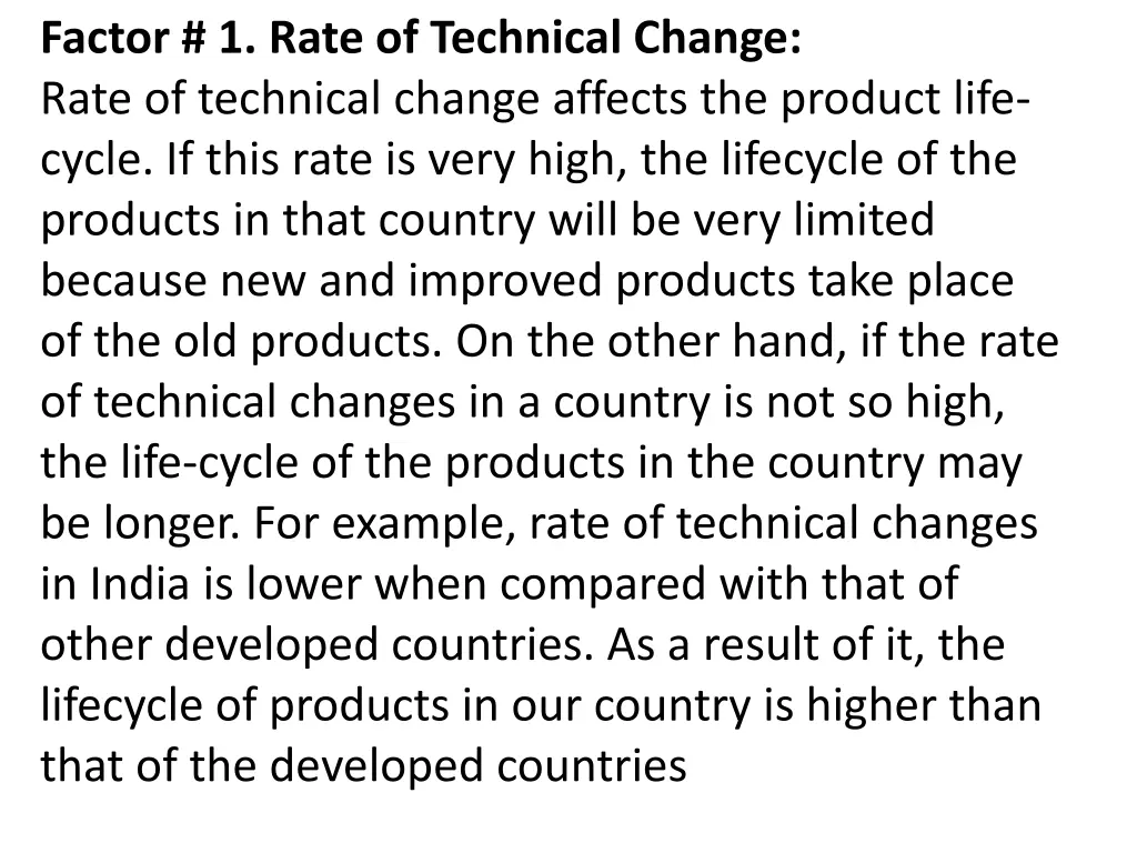 factor 1 rate of technical change rate