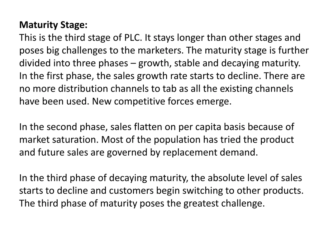 maturity stage this is the third stage