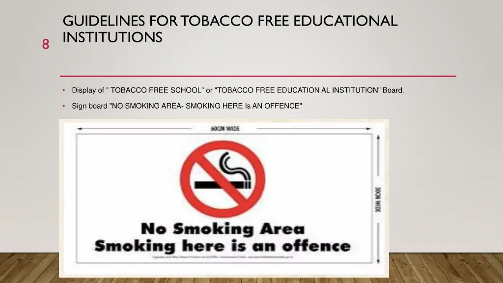 guidelines for tobacco free educational