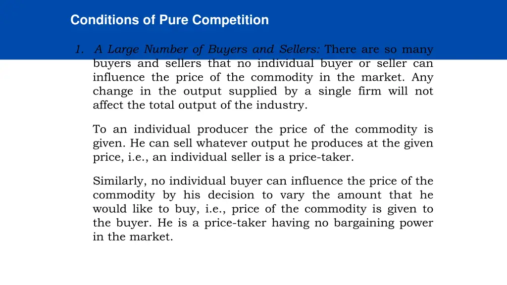 conditions of pure competition