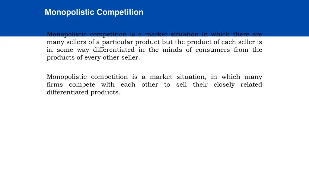 monopolistic competition