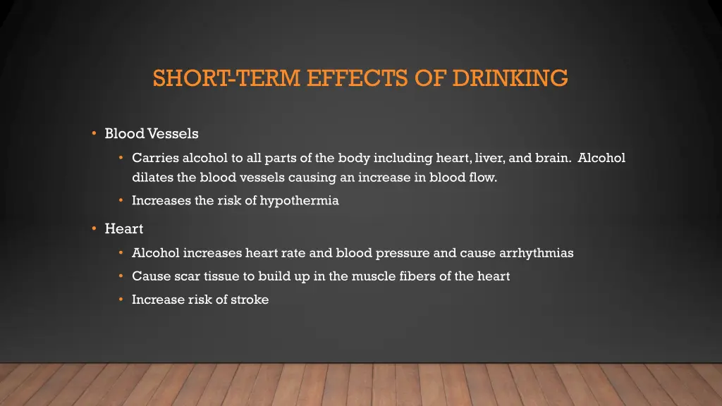 short term effects of drinking 1