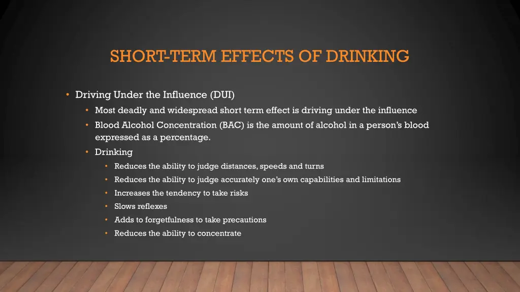 short term effects of drinking 3