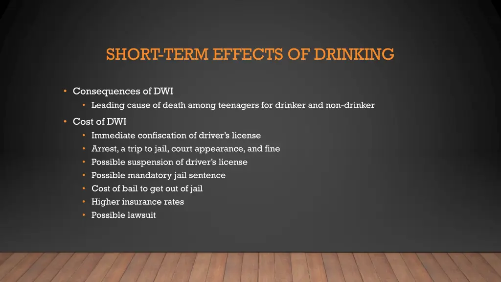 short term effects of drinking 4