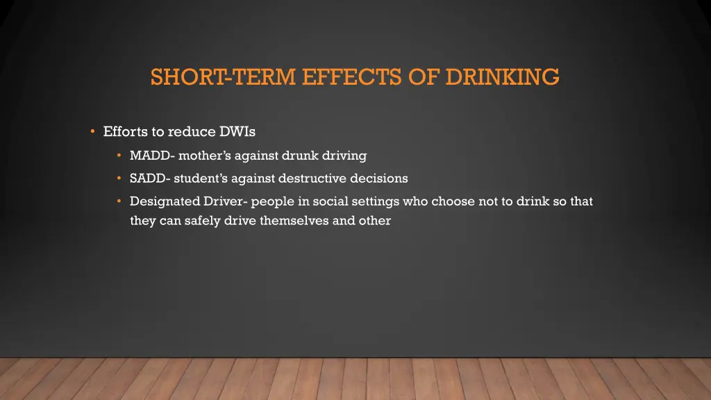 short term effects of drinking 5