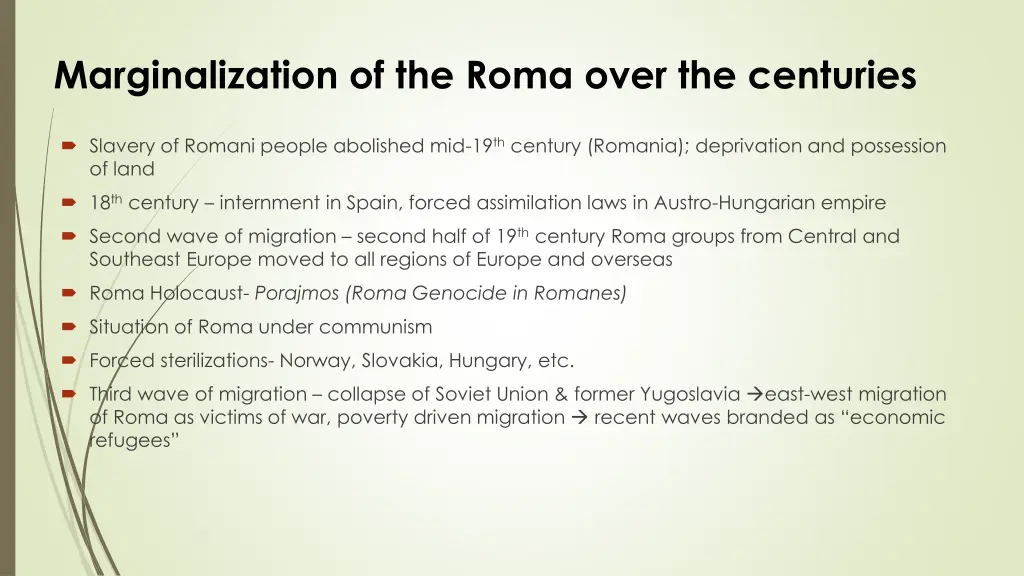 marginalization of the roma over the centuries