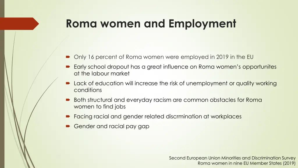 roma women and employment