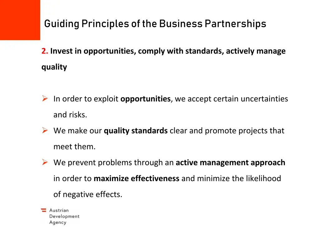 guiding principlesofthebusiness partnerships