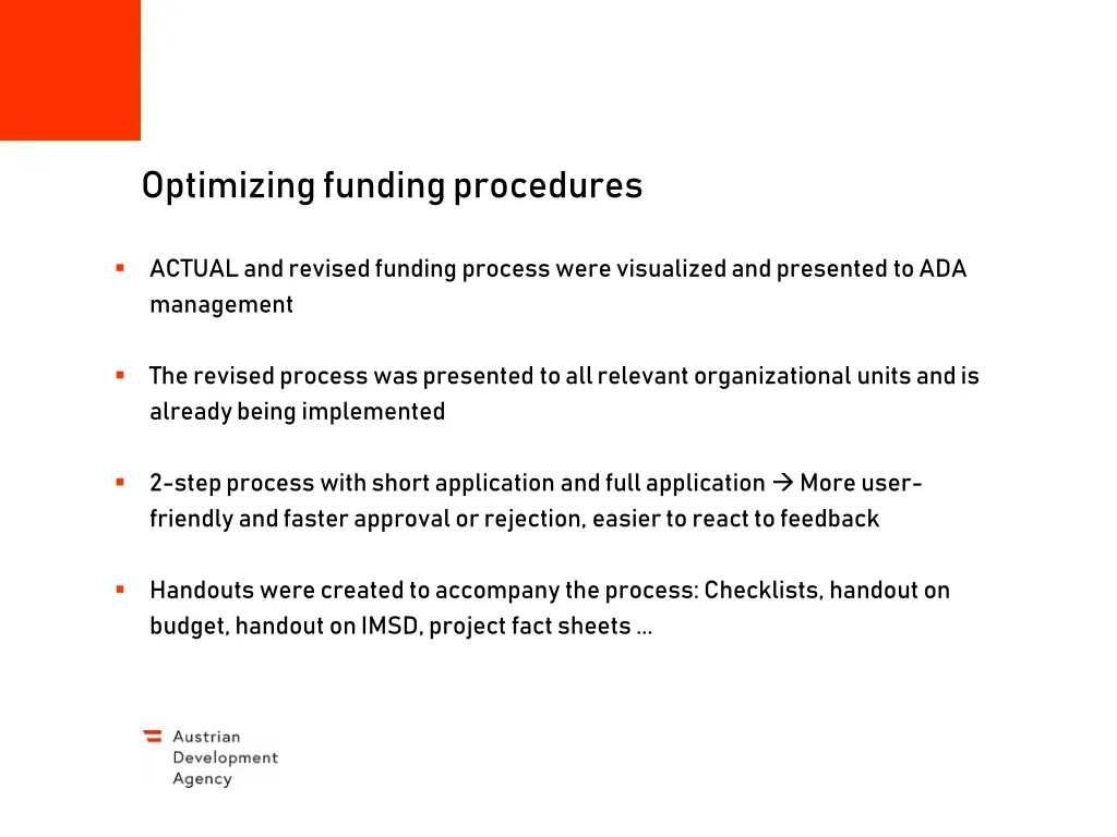optimizing funding procedures