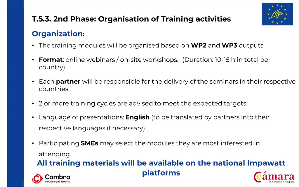 t 5 3 2nd phase organisation of training 1