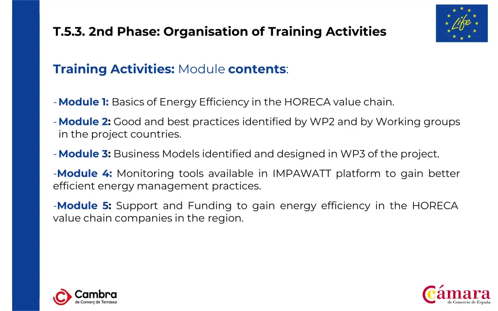 t 5 3 2nd phase organisation of training