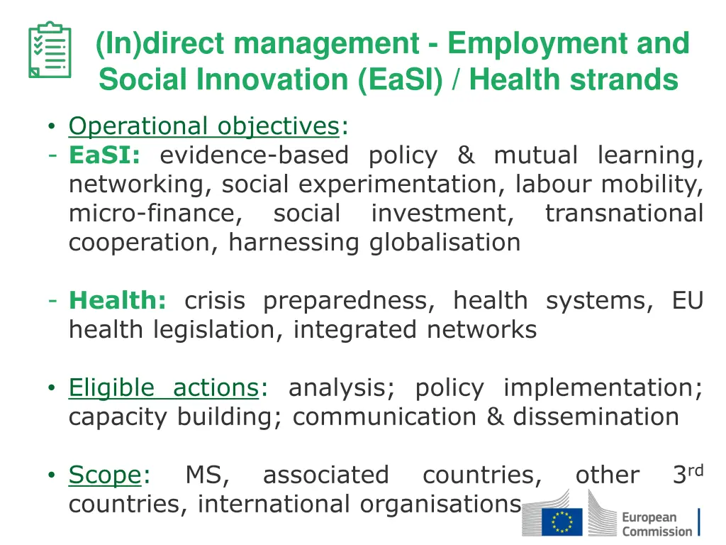 in direct management employment and social