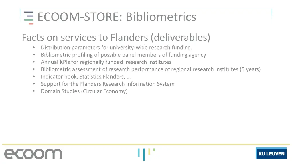 ecoom store bibliometrics