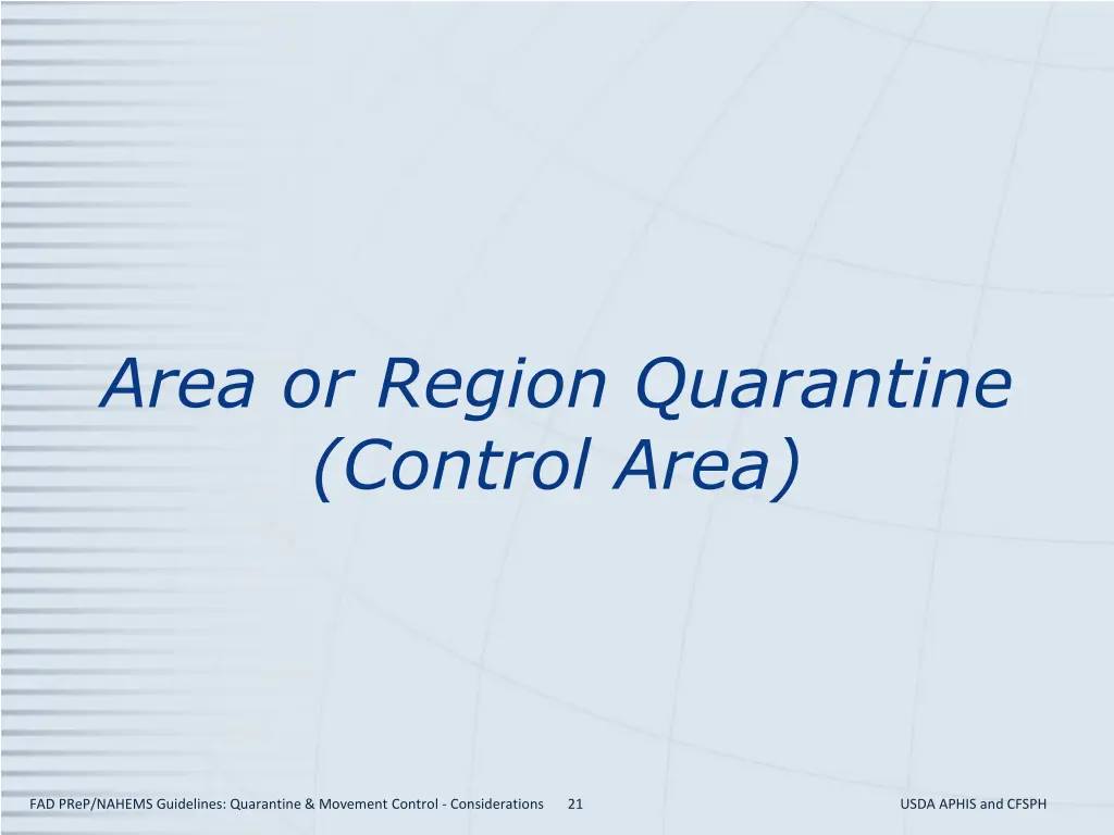area or region quarantine control area