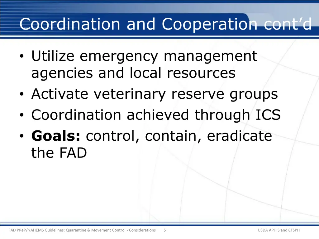 coordination and cooperation cont d