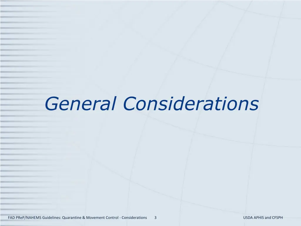 general considerations