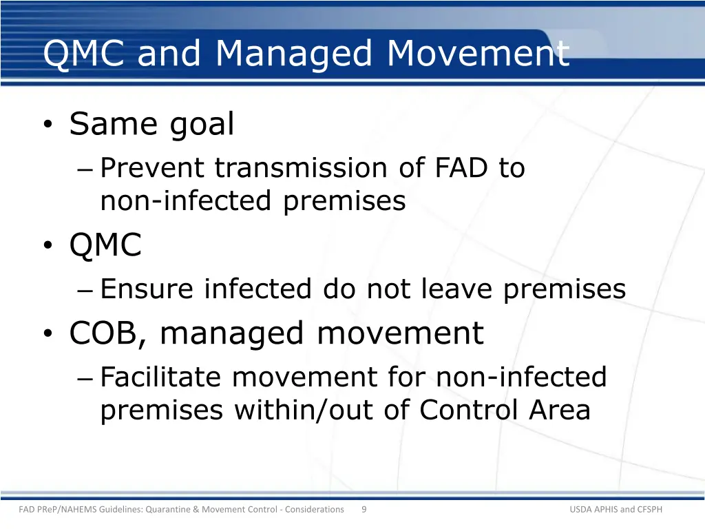 qmc and managed movement