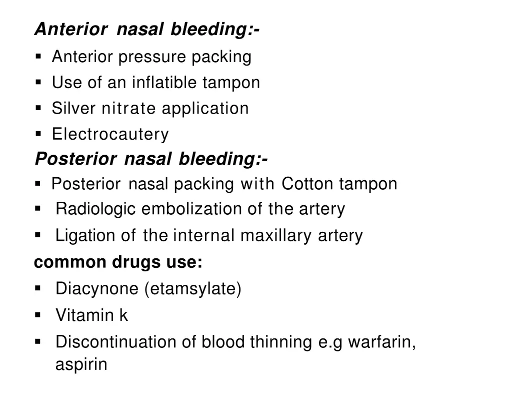 anterior nasal bleeding anterior pressure packing