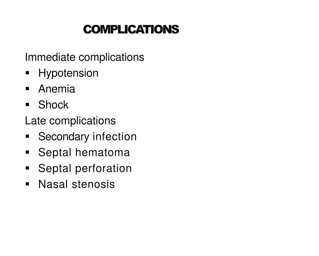 complications