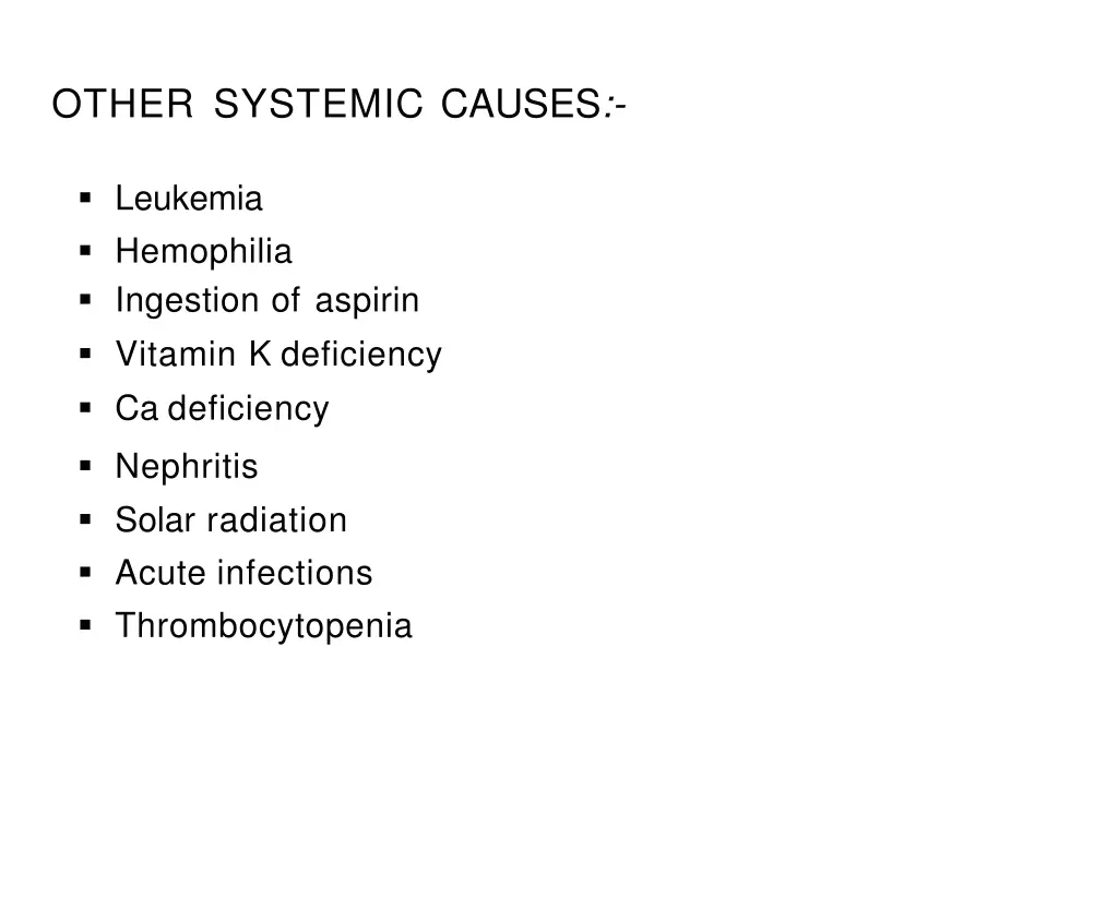other systemic causes