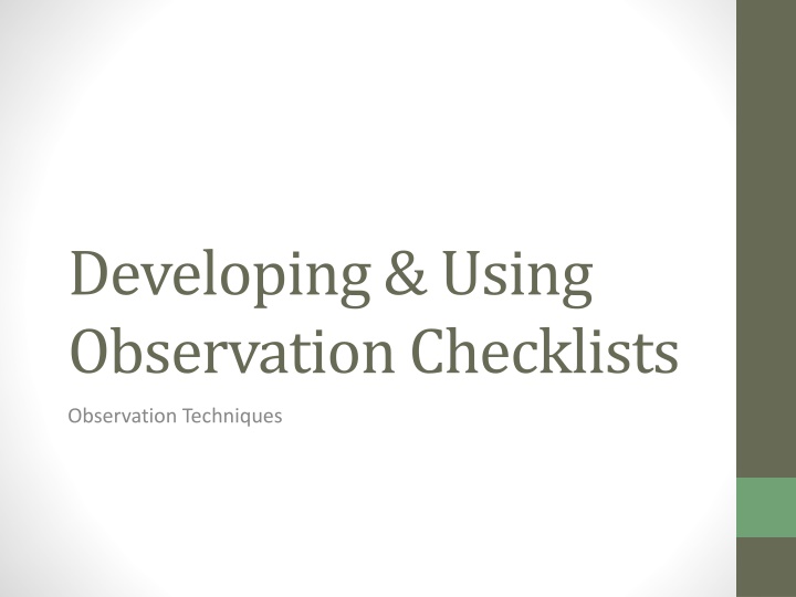 developing using observation checklists