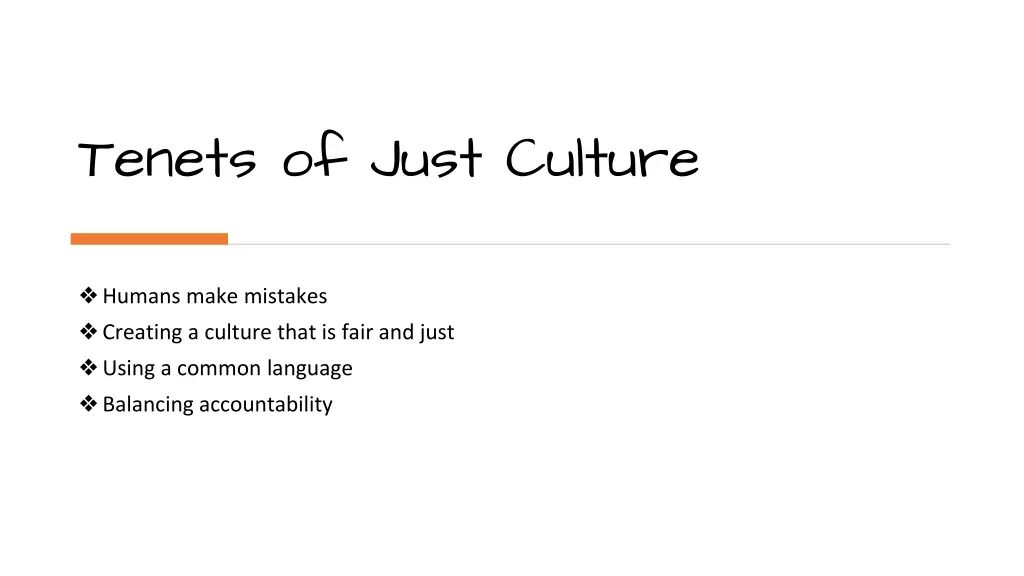 tenets of just culture