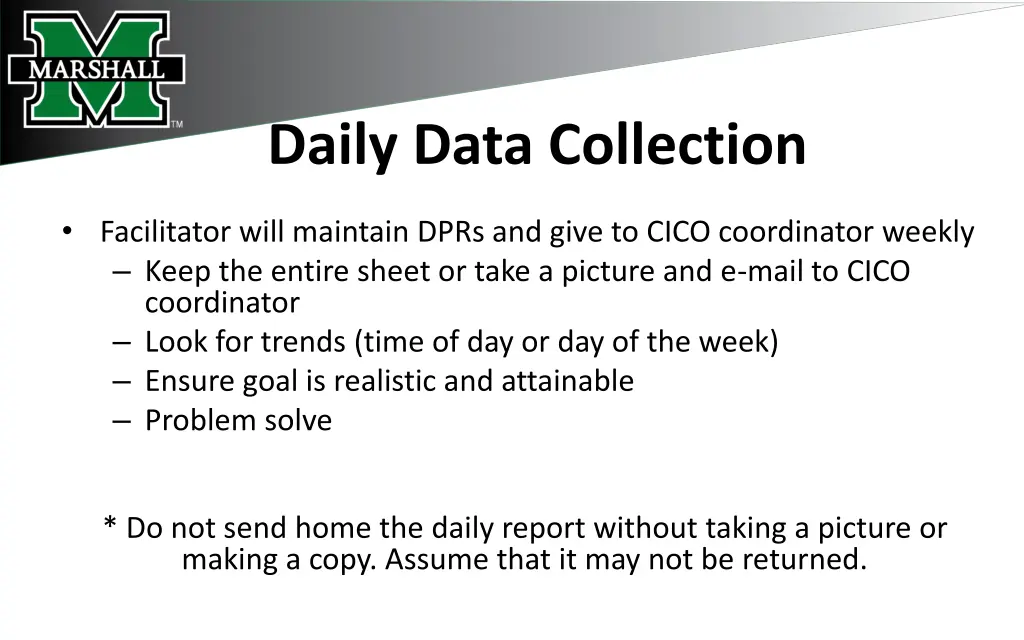 daily data collection