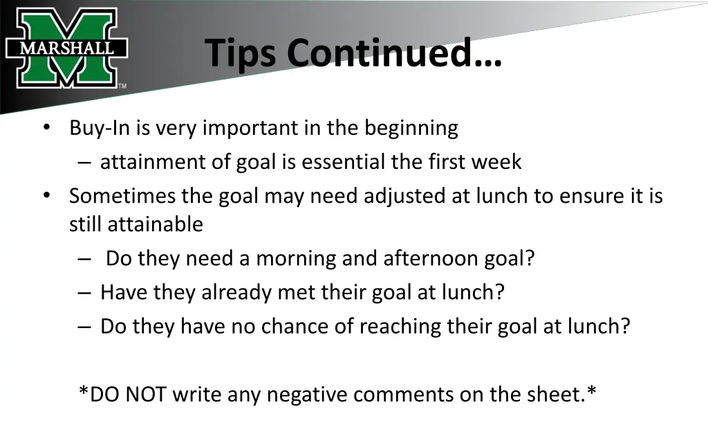 tips continued