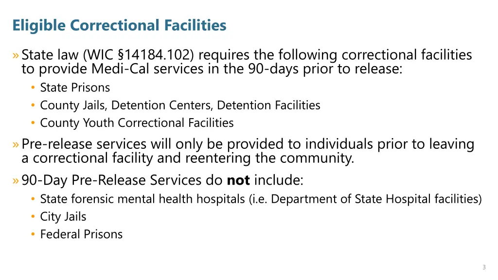 eligible correctional facilities