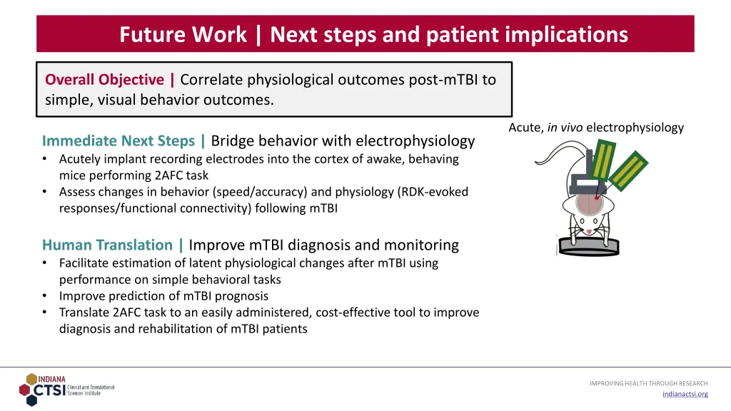 future work next steps and patient implications