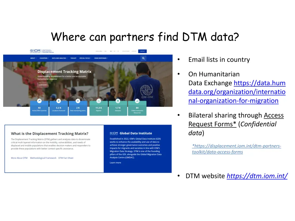 where can partners find dtm data