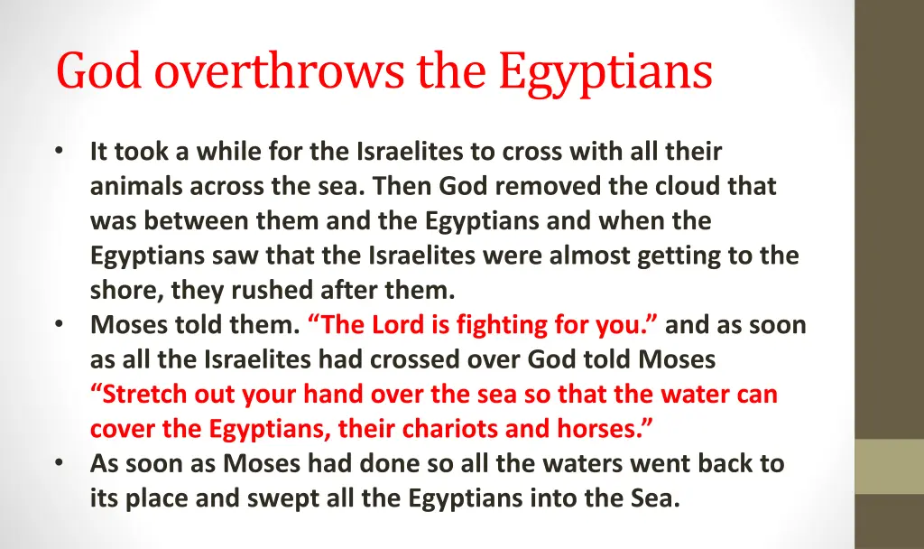 god overthrows the egyptians