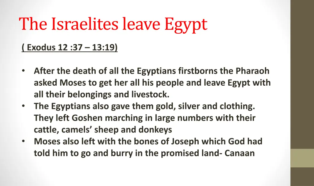 the israelites leave egypt