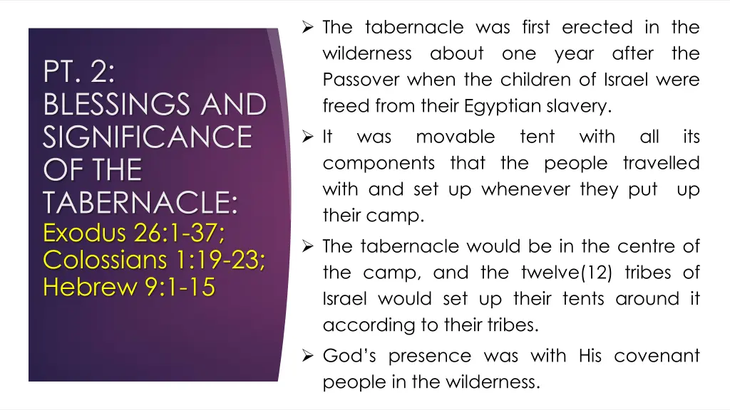 the tabernacle was first erected