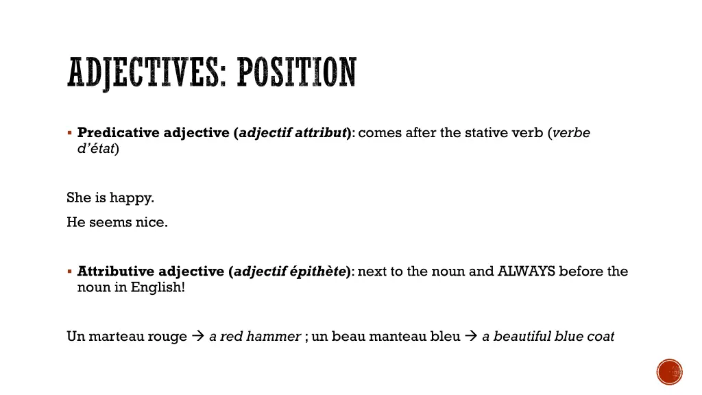 adjectives position