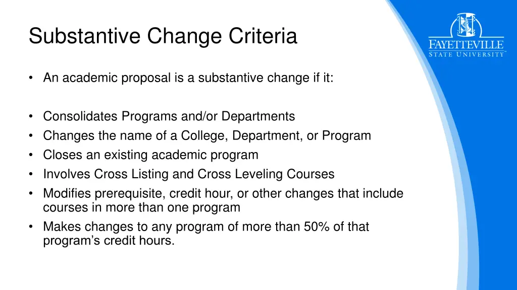 substantive change criteria 2