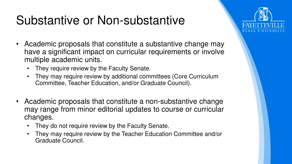 substantive or non substantive 1