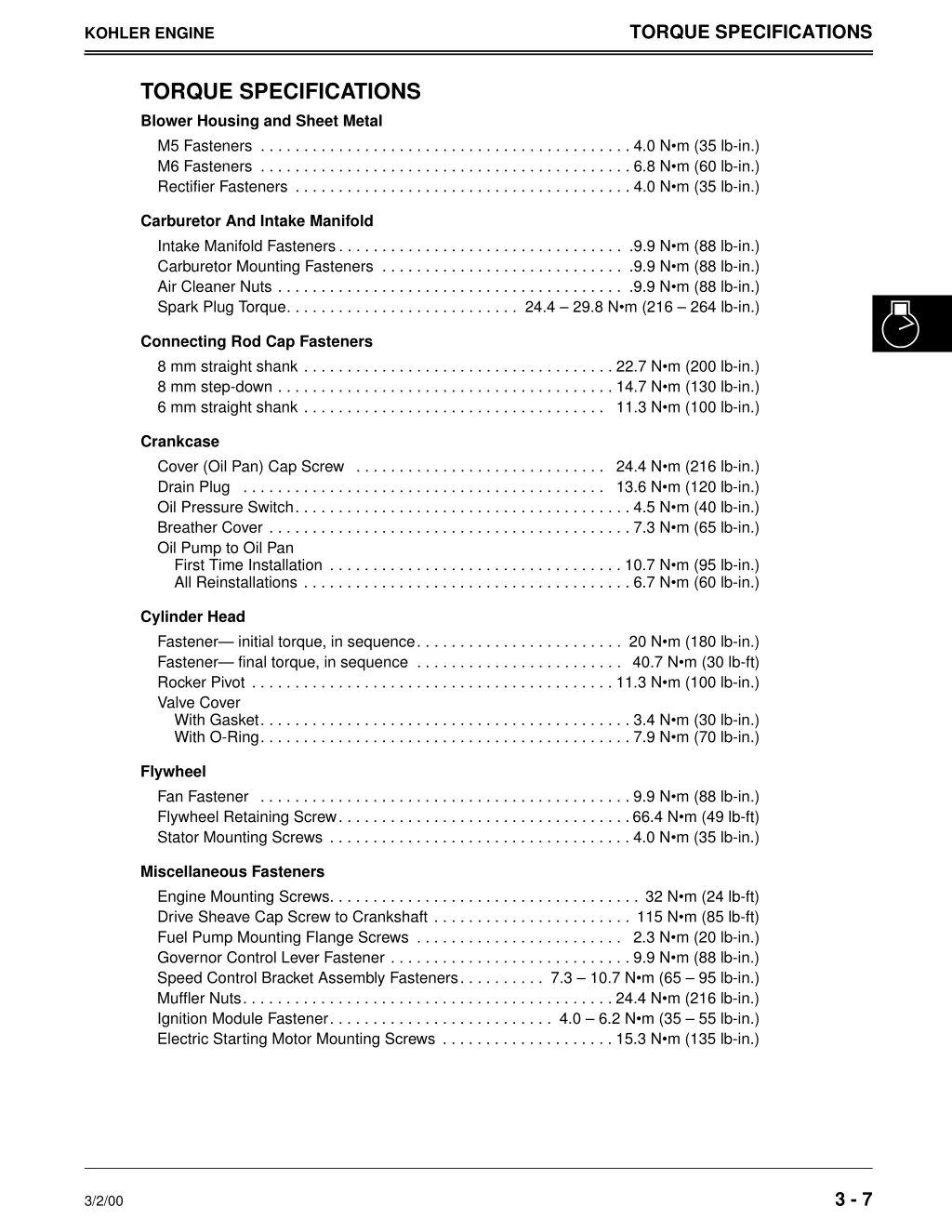 torque specifications