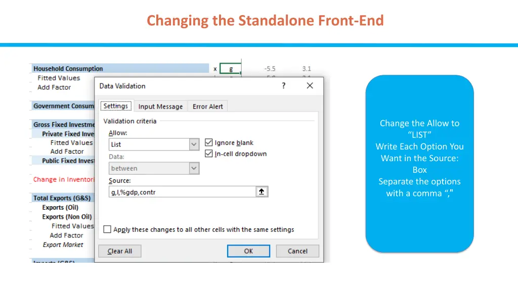 changing the standalone front end 13