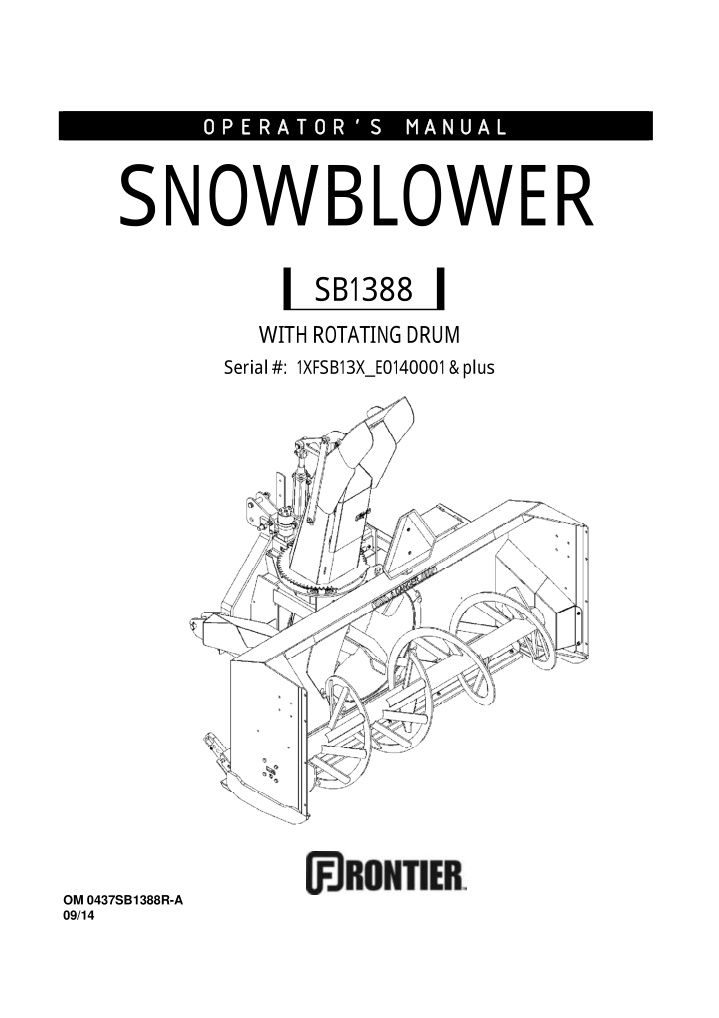 operator s manual snowblower