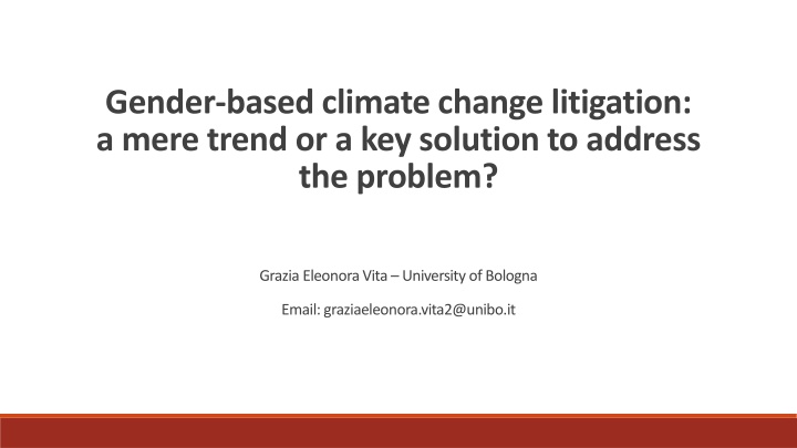 gender based climate change litigation a mere