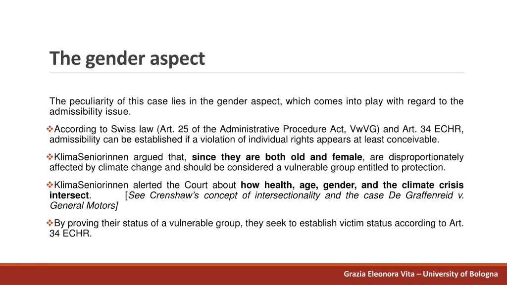 the gender aspect