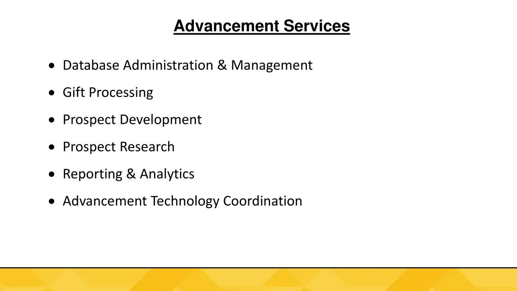 advancement services