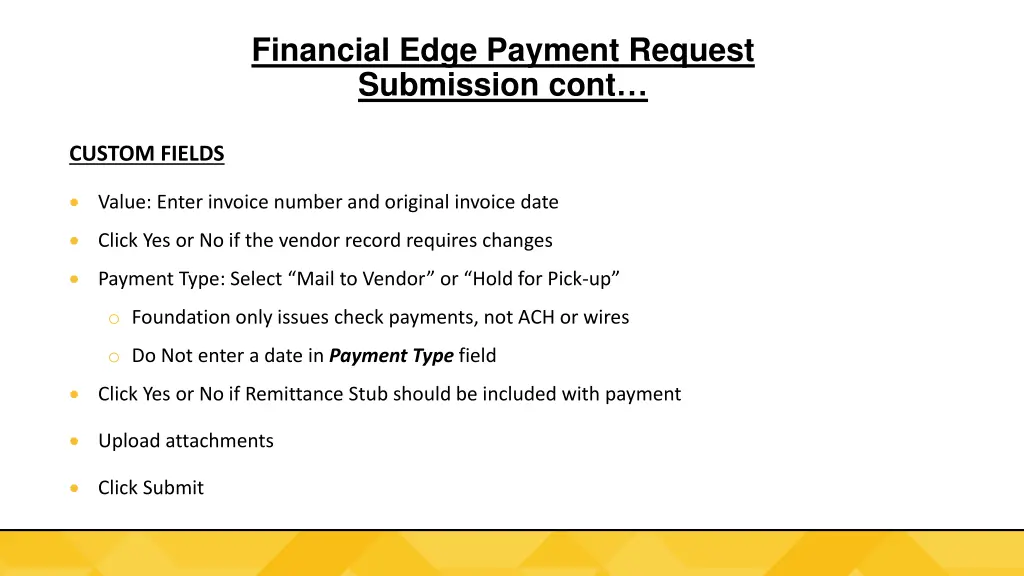 financial edge payment request submission cont 2