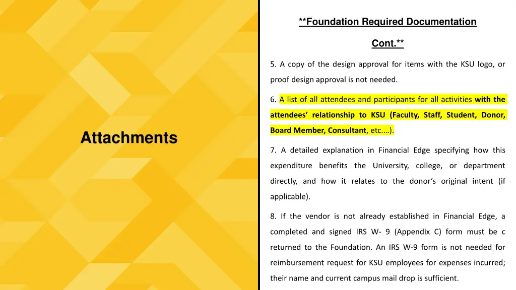 foundation required documentation 1