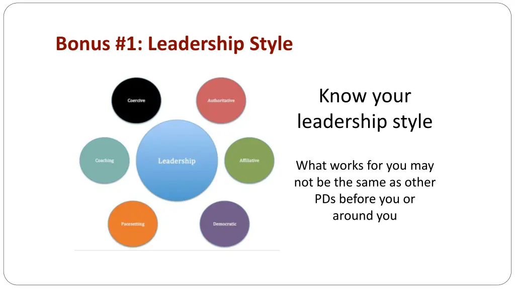 bonus 1 leadership style