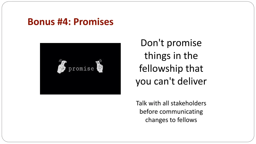 bonus 4 promises